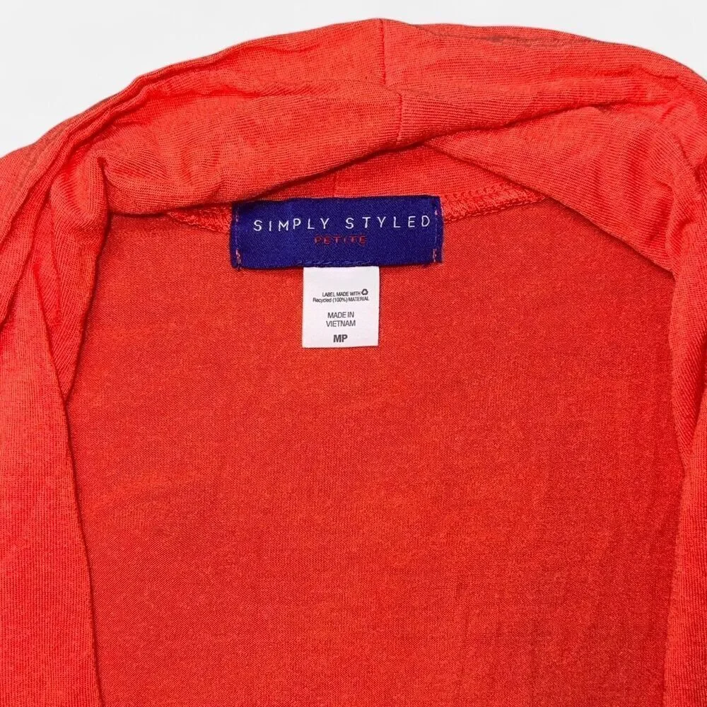 Coral Lightweight Flowy Open Jersey Knit Cardigan